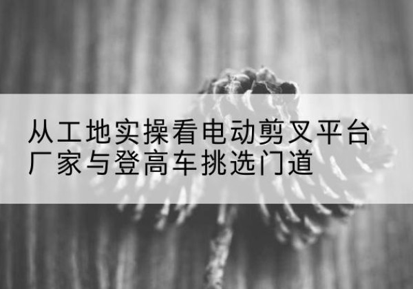 杨浦区电动剪叉升降平台厂家-从工地实操看电动剪叉平台厂家与登高车挑选门道